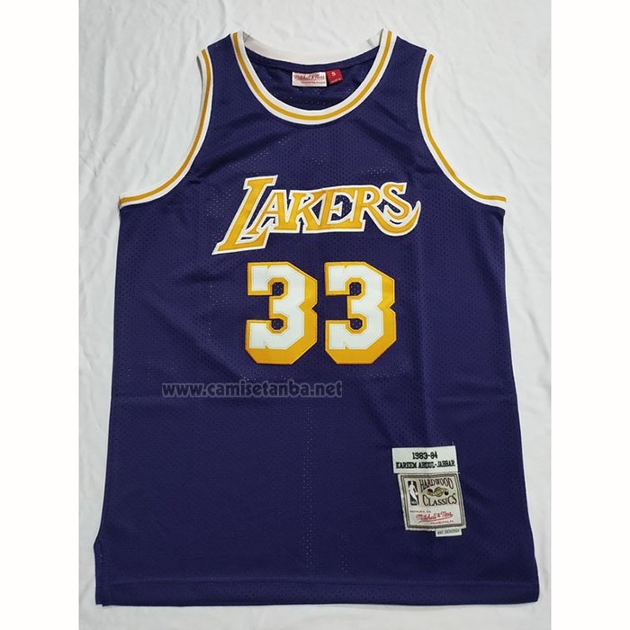 Camiseta Los Angeles Lakers Kareem Abdul-Jabbar #33 Mitchell & Ness 1983-84 Violeta